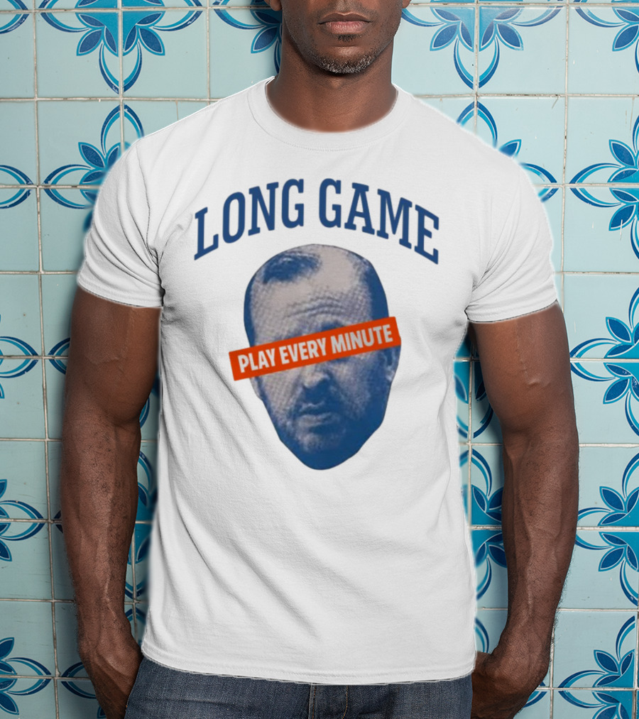 Long Game Play Every Minute Face Print T-Shirt
