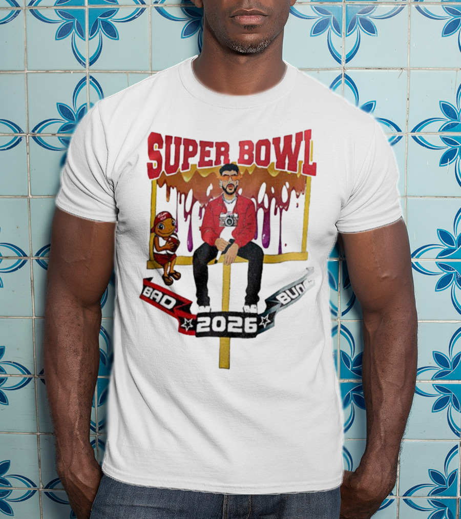 Bad Bunny Super Bowl LX 2026 Cartoon Puerto Rico Benito Bowl T-Shirt