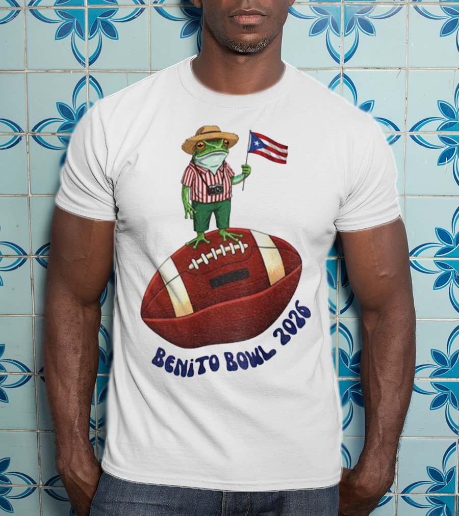 Bad Bunny Puerto Rico Frog Flag Benito Bowl 2026 Football T-Shirt