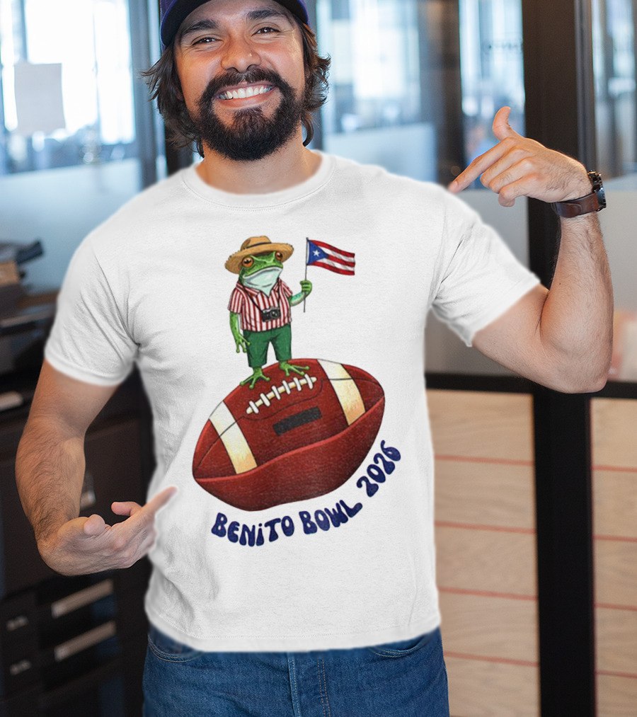 Bad Bunny Puerto Rico Frog Flag Benito Bowl 2026 Football T-Shirt