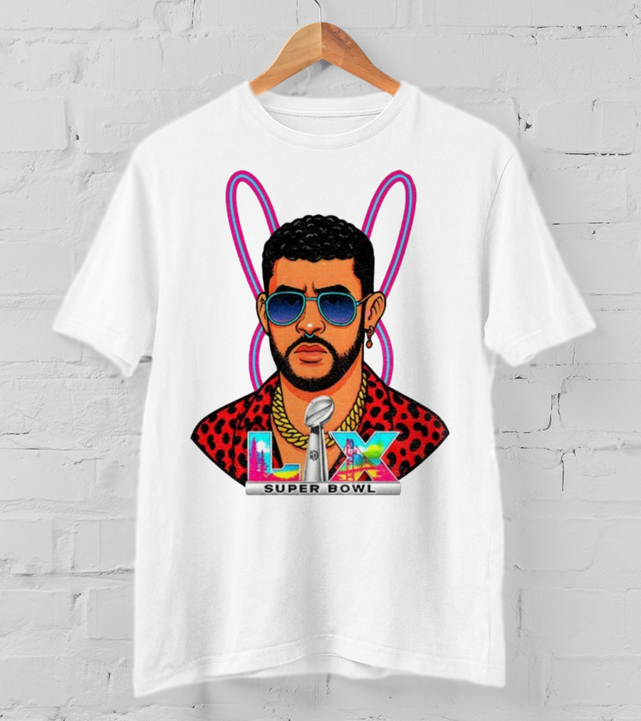 Bad Bunny LIX Super Bowl Puerto Rican Pride NFL Football Boricua T-Shirt