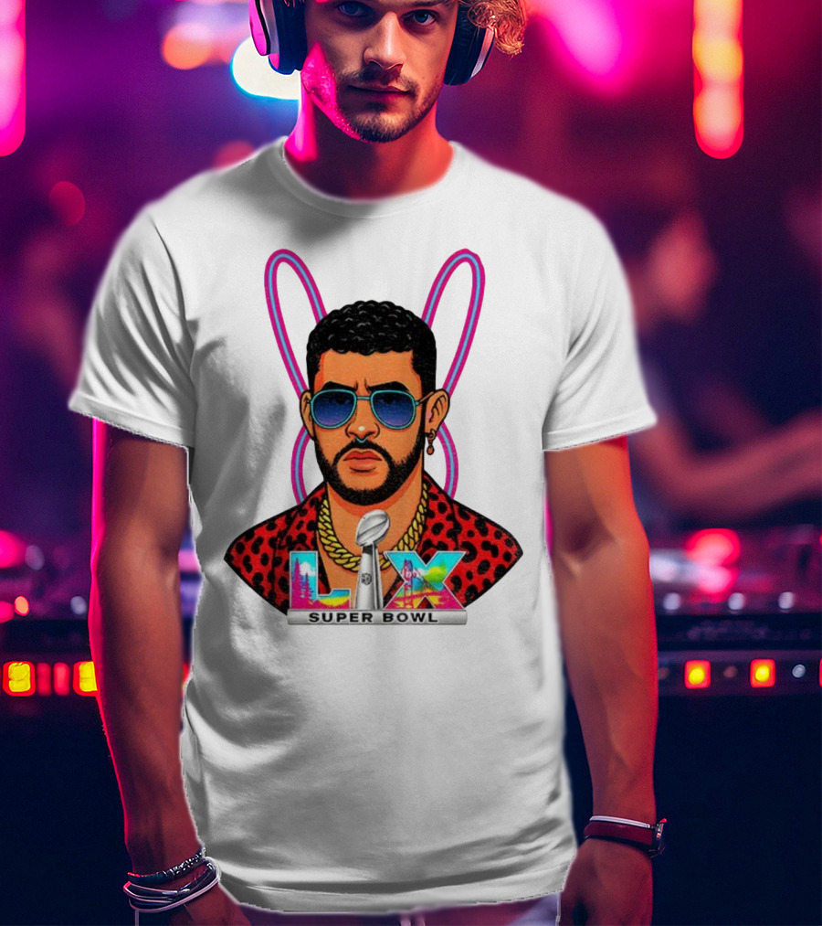 Bad Bunny LIX Super Bowl Puerto Rican Pride NFL Football Boricua T-Shirt