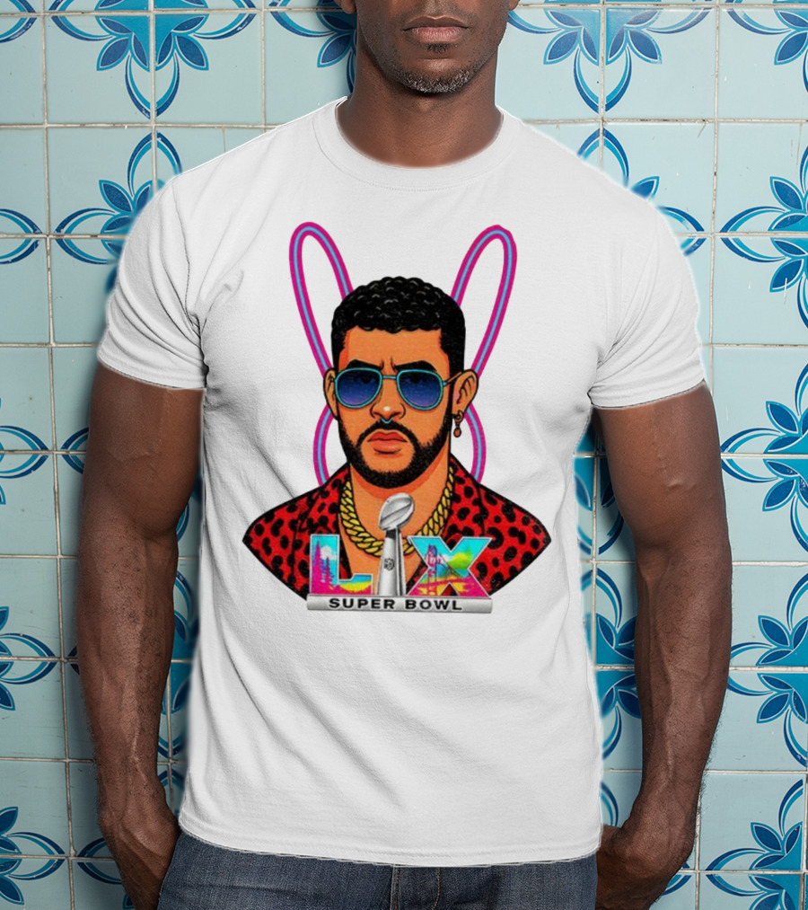 Bad Bunny LIX Super Bowl Puerto Rican Pride NFL Football Boricua T-Shirt