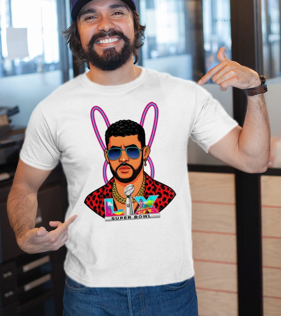 Bad Bunny LIX Super Bowl Puerto Rican Pride NFL Football Boricua T-Shirt