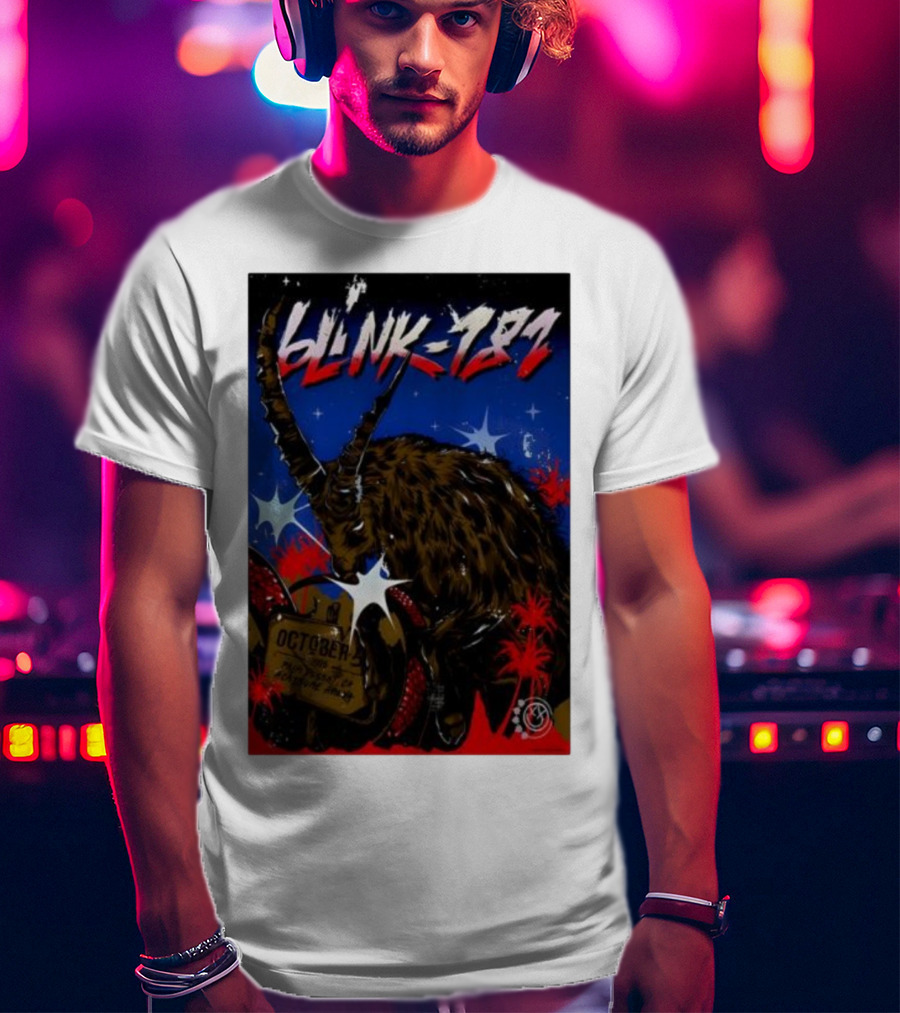 Blink 182 October 5 2025 Palm Desert Goat Starry Night T-Shirt