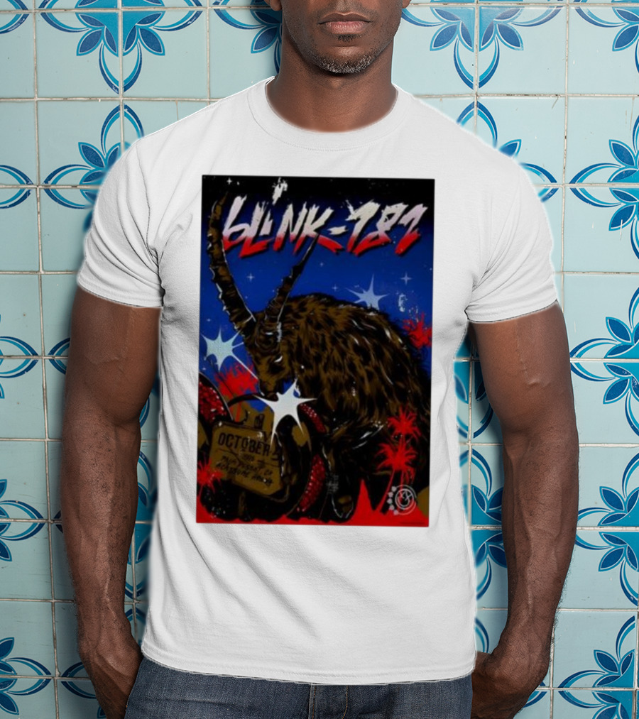 Blink 182 October 5 2025 Palm Desert Goat Starry Night T-Shirt