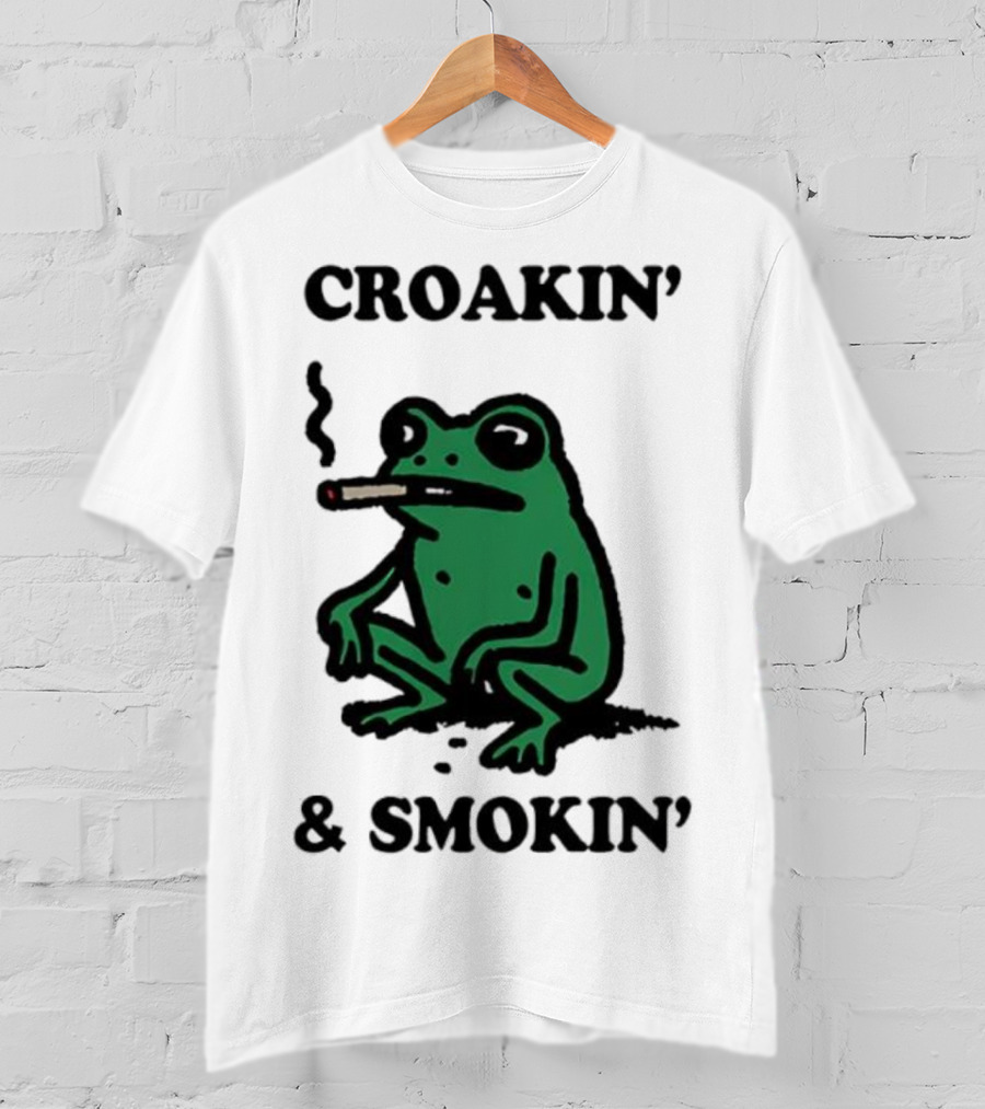 Croakin' And Smokin' Frog With Cigarette T-Shirt