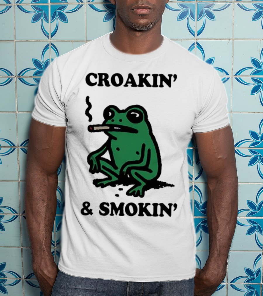 Croakin' And Smokin' Frog With Cigarette T-Shirt