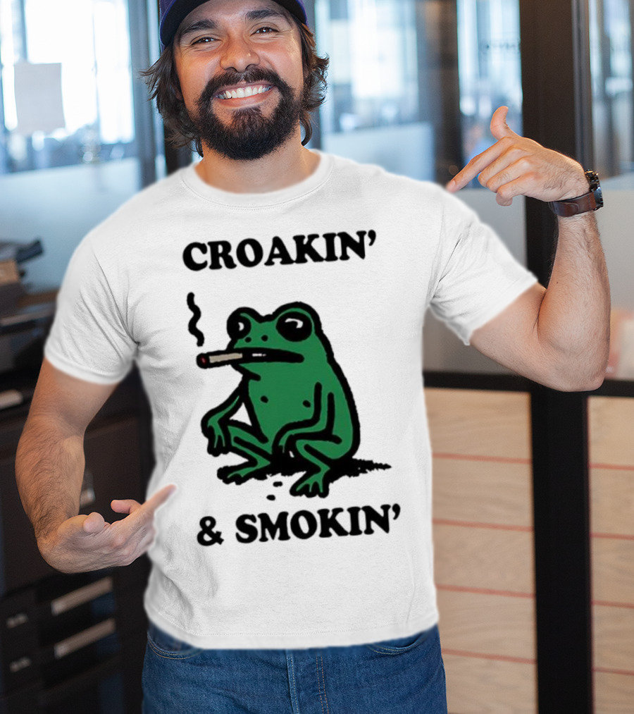 Croakin' And Smokin' Frog With Cigarette T-Shirt