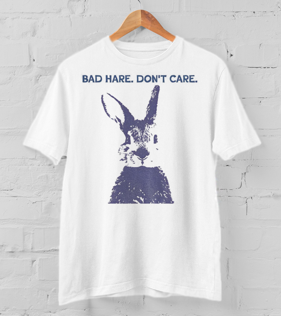 Funny Easter Bad Hare Don’t Care Vintage Rabbit Silhouette T-Shirt