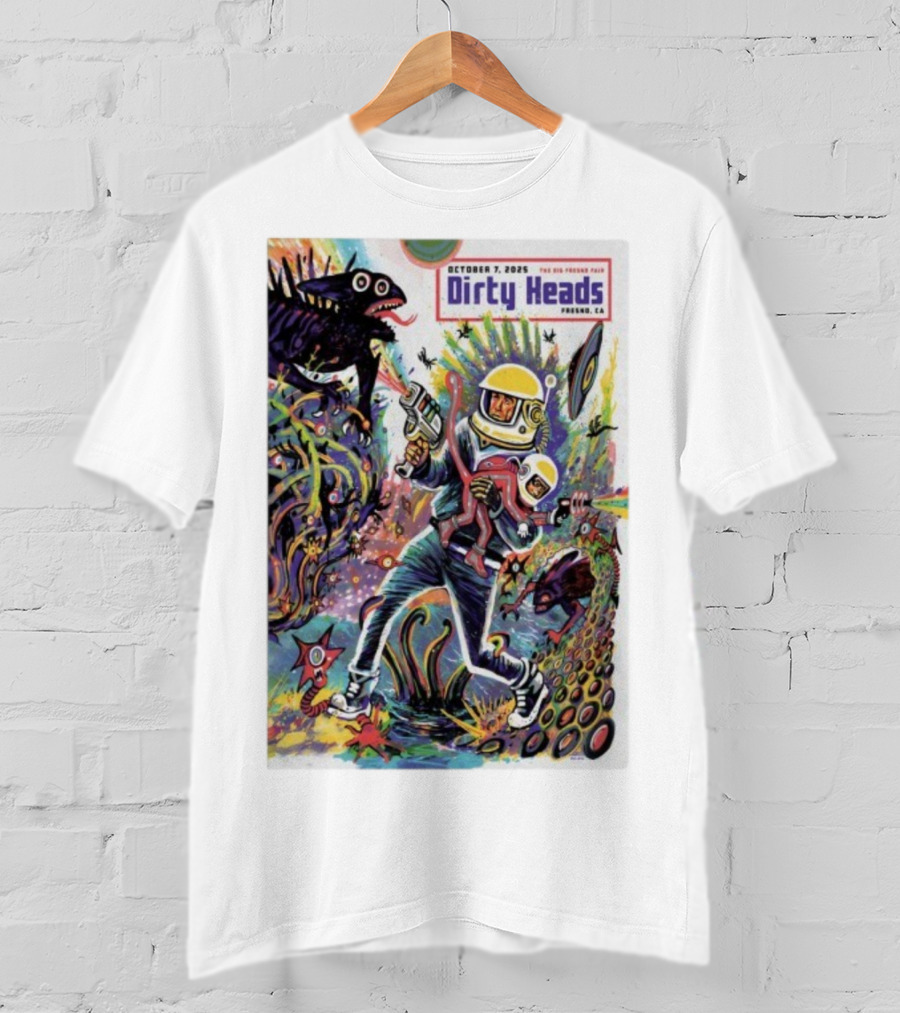 Dirty Heads October 7 2025 The Big Fresno Fair CA Retro Sci-Fi Adventure Alien Theme T-Shirt