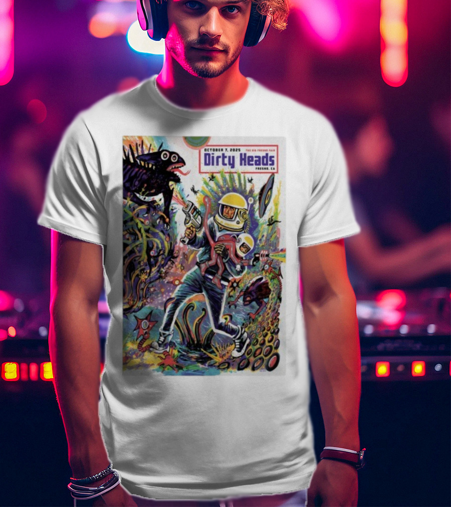 Dirty Heads October 7 2025 The Big Fresno Fair CA Retro Sci-Fi Adventure Alien Theme T-Shirt