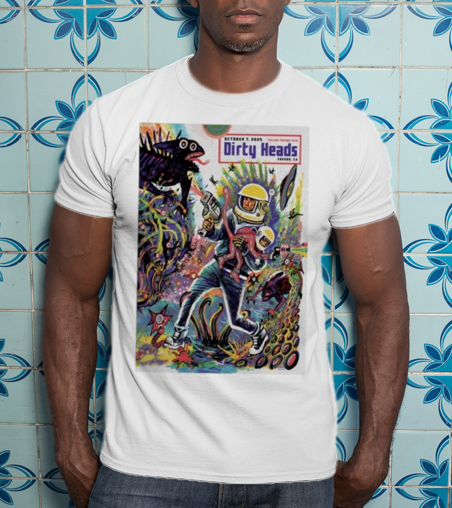 Dirty Heads October 7 2025 The Big Fresno Fair CA Retro Sci-Fi Adventure Alien Theme T-Shirt