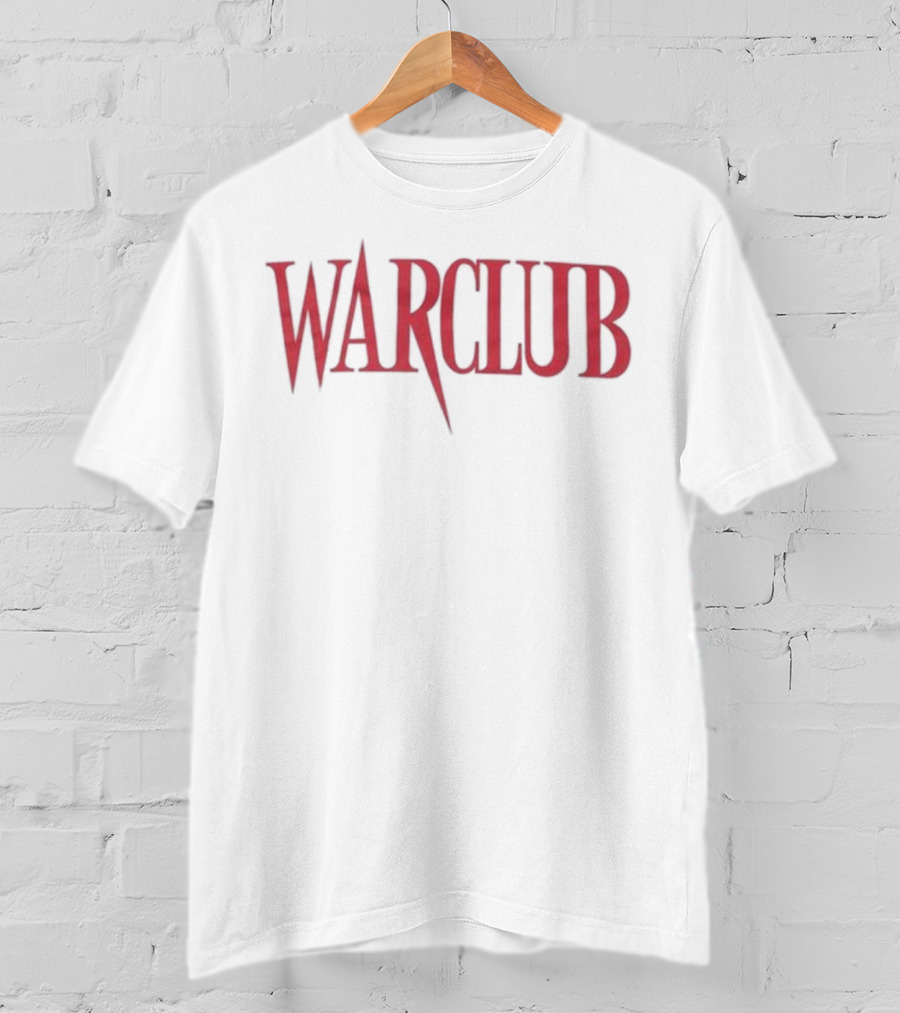 Half Face Blades Warclub Red Text T-Shirt