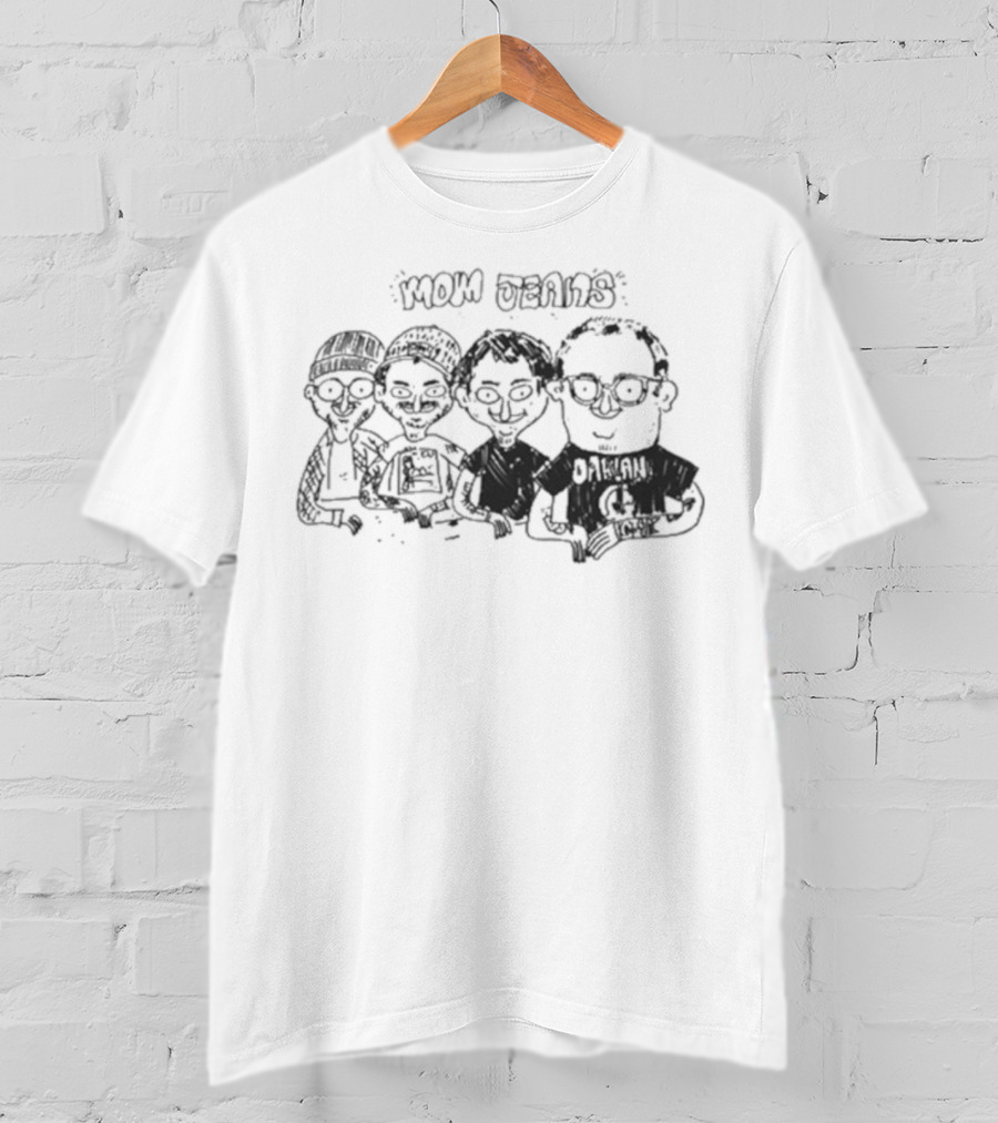 Mom Jeans Band Cartoon Drawing T-Shirt