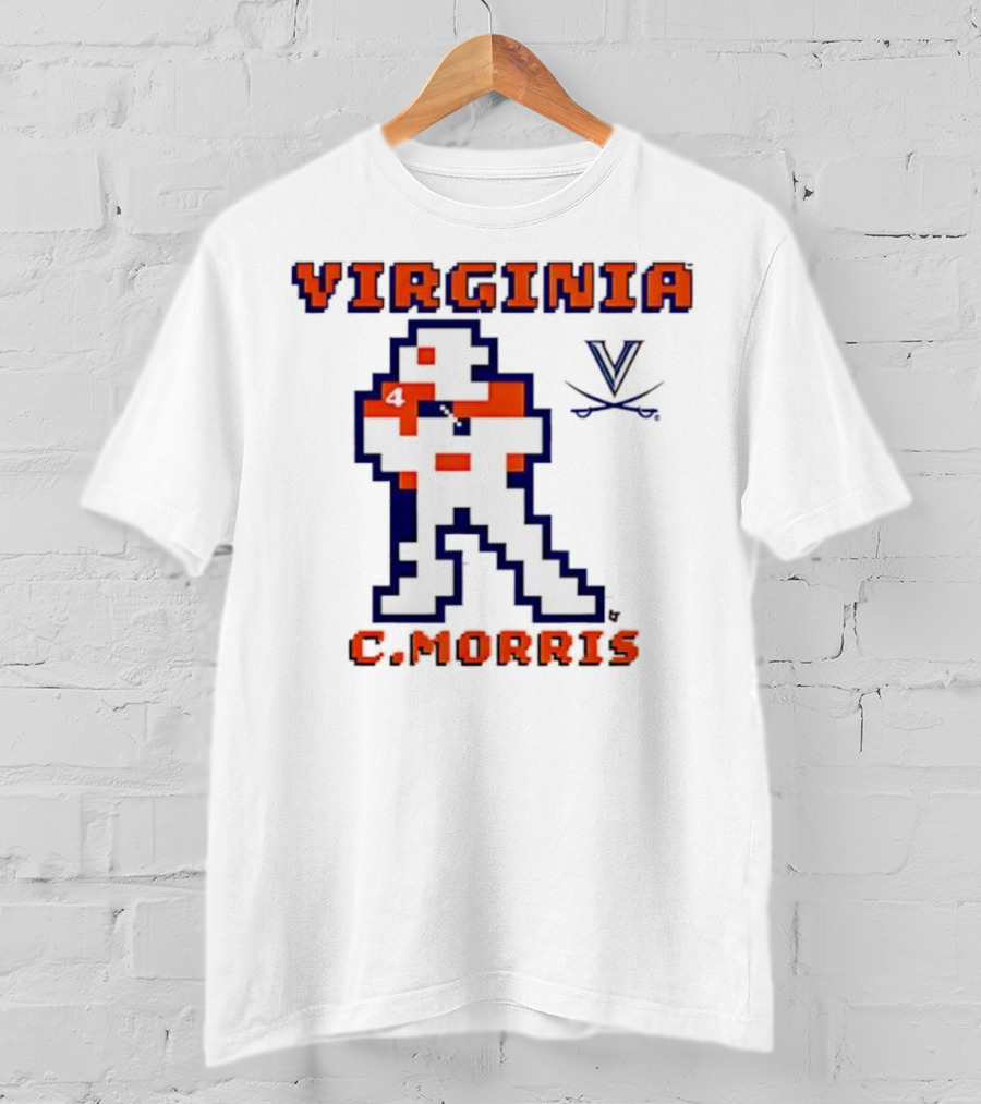 Virginia C. Morris Football Retro Pixel Quarterback 4 T-Shirt
