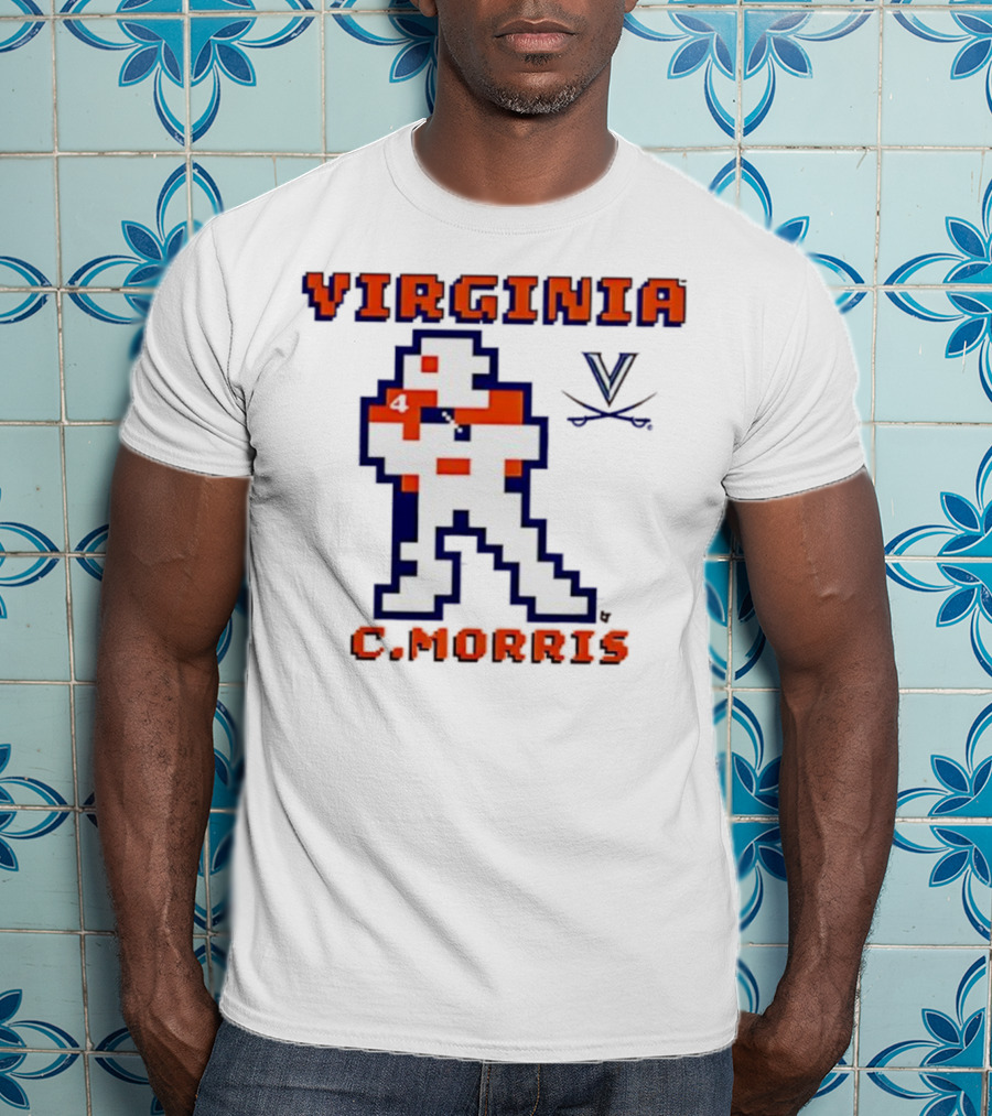Virginia C. Morris Football Retro Pixel Quarterback 4 T-Shirt