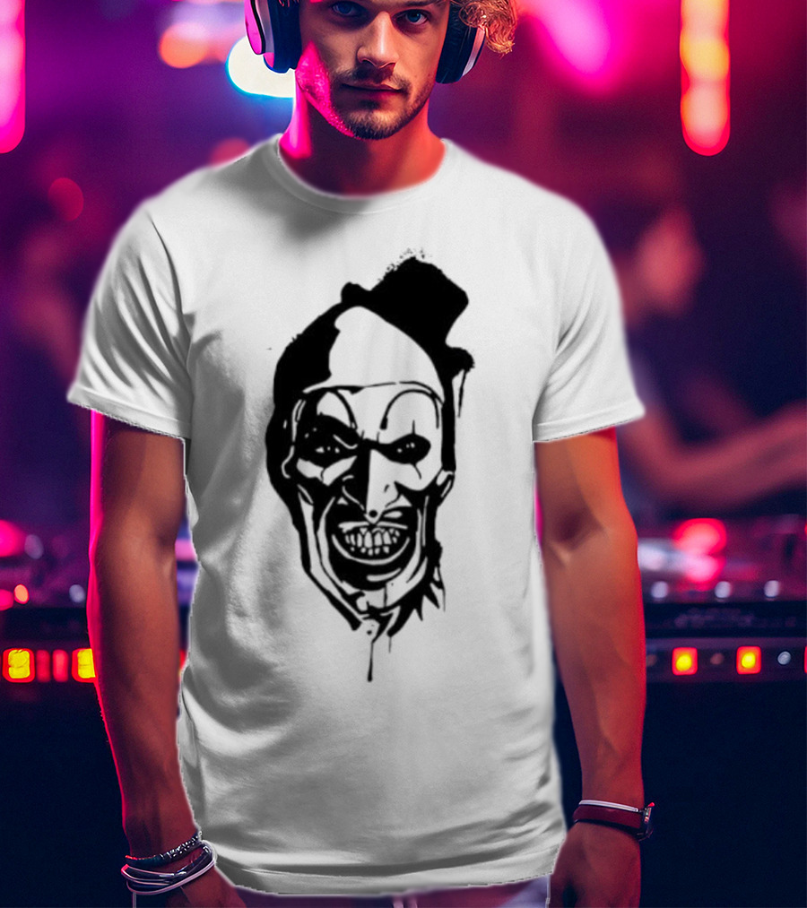Art The Clown Terrifier Horror Character Face Illustration T-Shirt