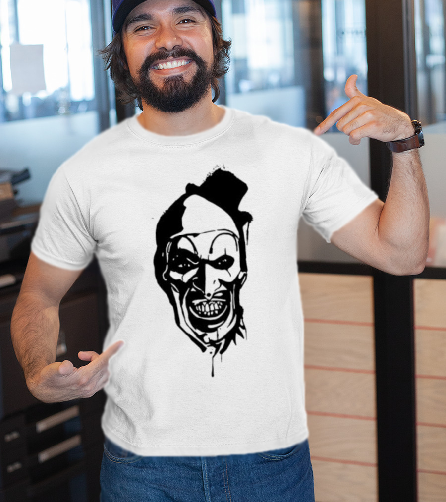Art The Clown Terrifier Horror Character Face Illustration T-Shirt