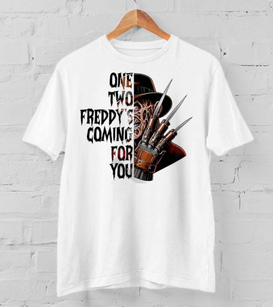 Freddy Krueger One Two Freddy’s Coming For You Horror Halloween T-Shirt