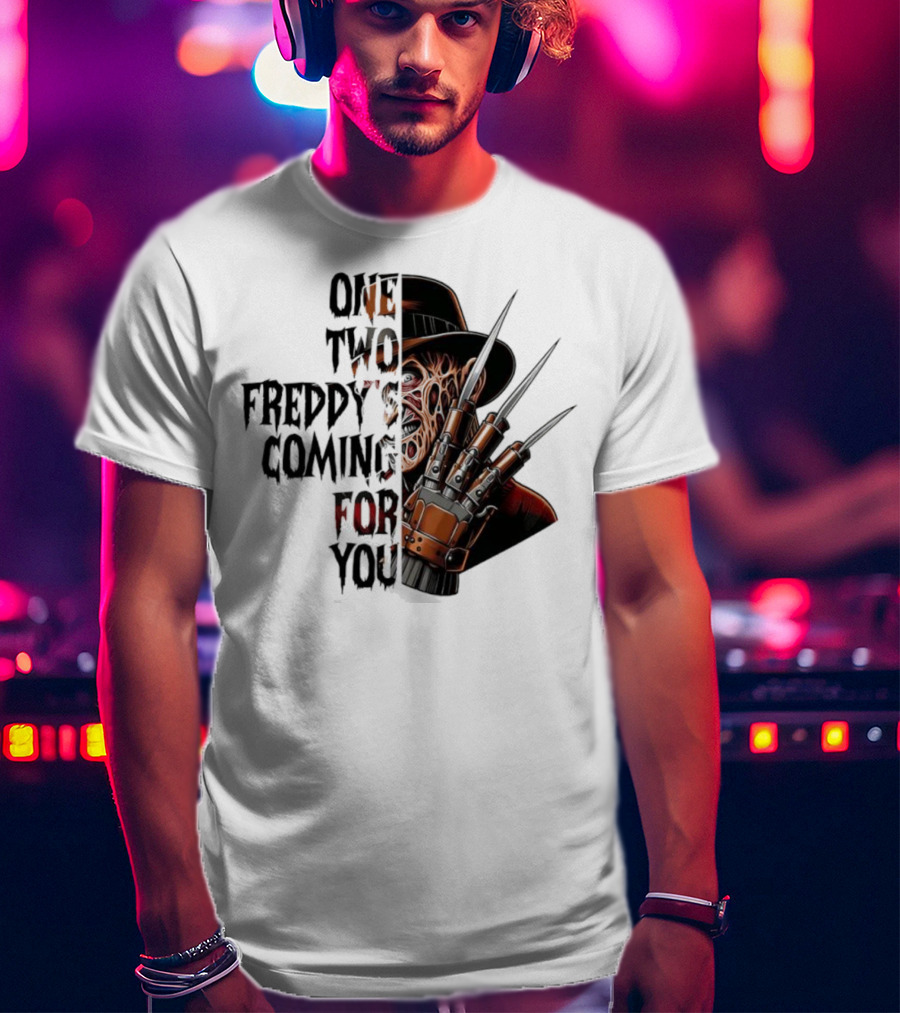 Freddy Krueger One Two Freddy’s Coming For You Horror Halloween T-Shirt