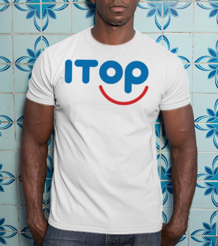 ITOP Smile Red And Blue Text T-Shirt