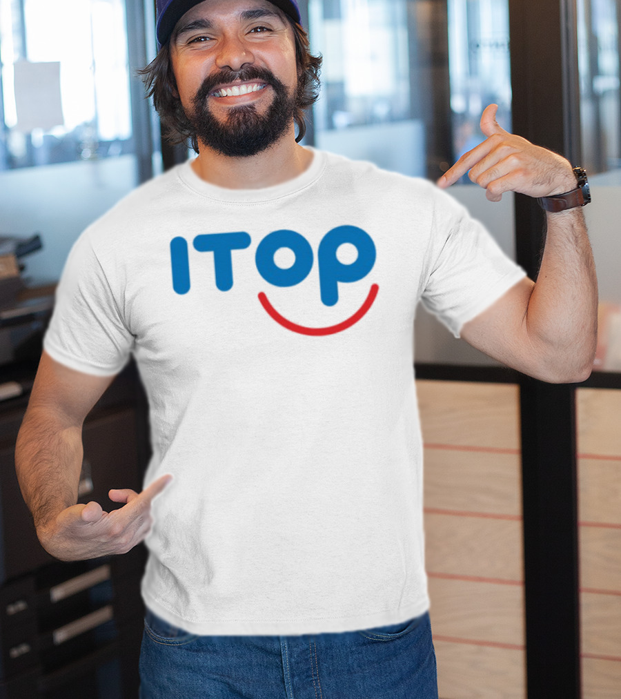ITOP Smile Red And Blue Text T-Shirt