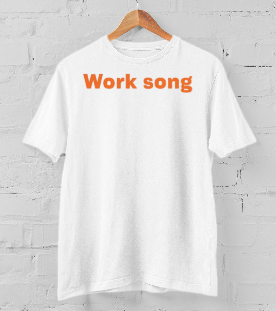 Lecks Work Song Retro Orange Text T-Shirt