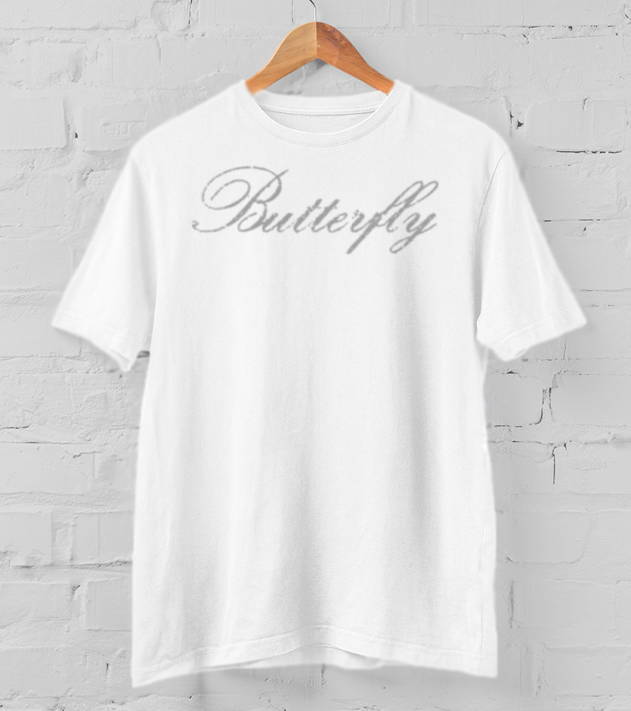 Butterfly Marinadiamandis Style Cursive Script T-Shirt