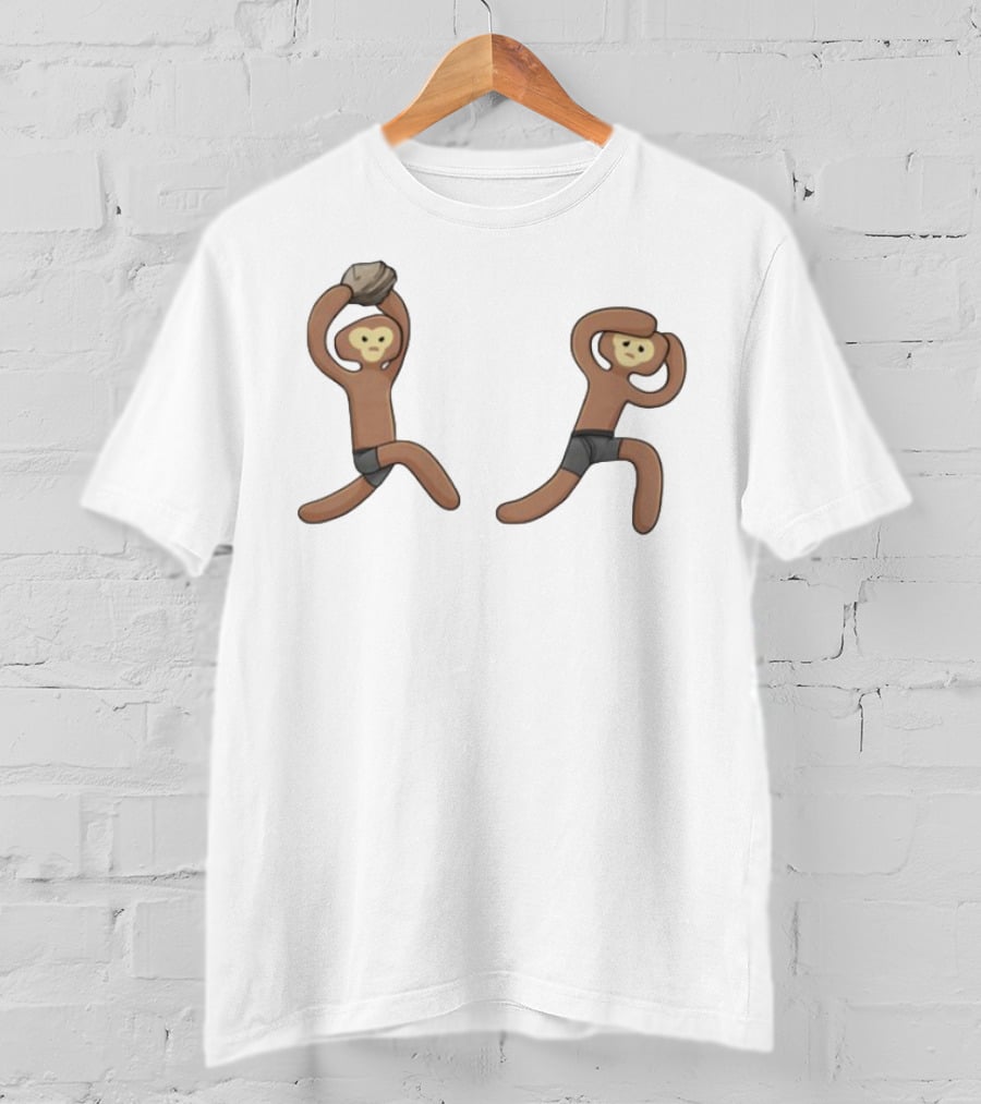 Monke's First Kill Vintage Caveman Meme Humor T-Shirt