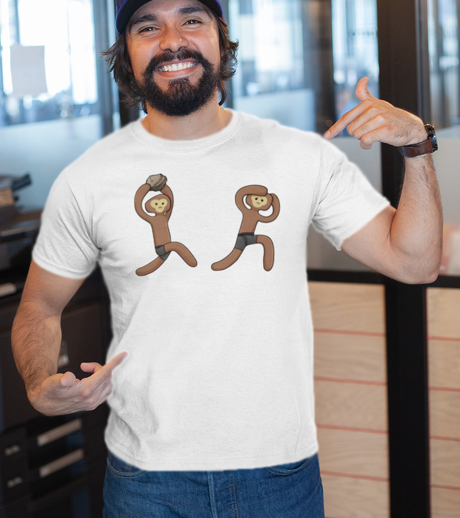 Monke's First Kill Vintage Caveman Meme Humor T-Shirt