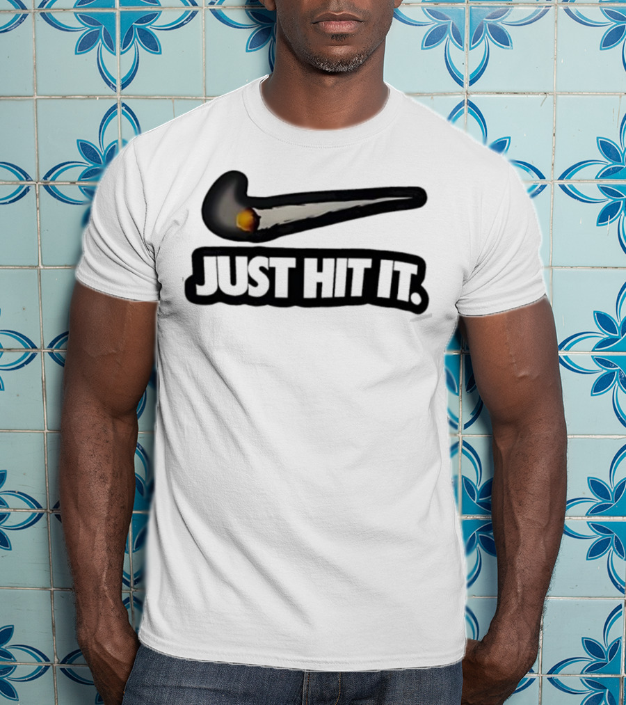 Silhouette Cameo Nike Swoosh Parody Just Hit It Design T-Shirt
