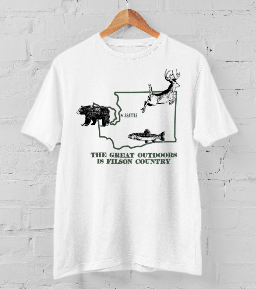 Explore Washington State Wildlife The Great Outdoors Is Filson Country T-Shirt