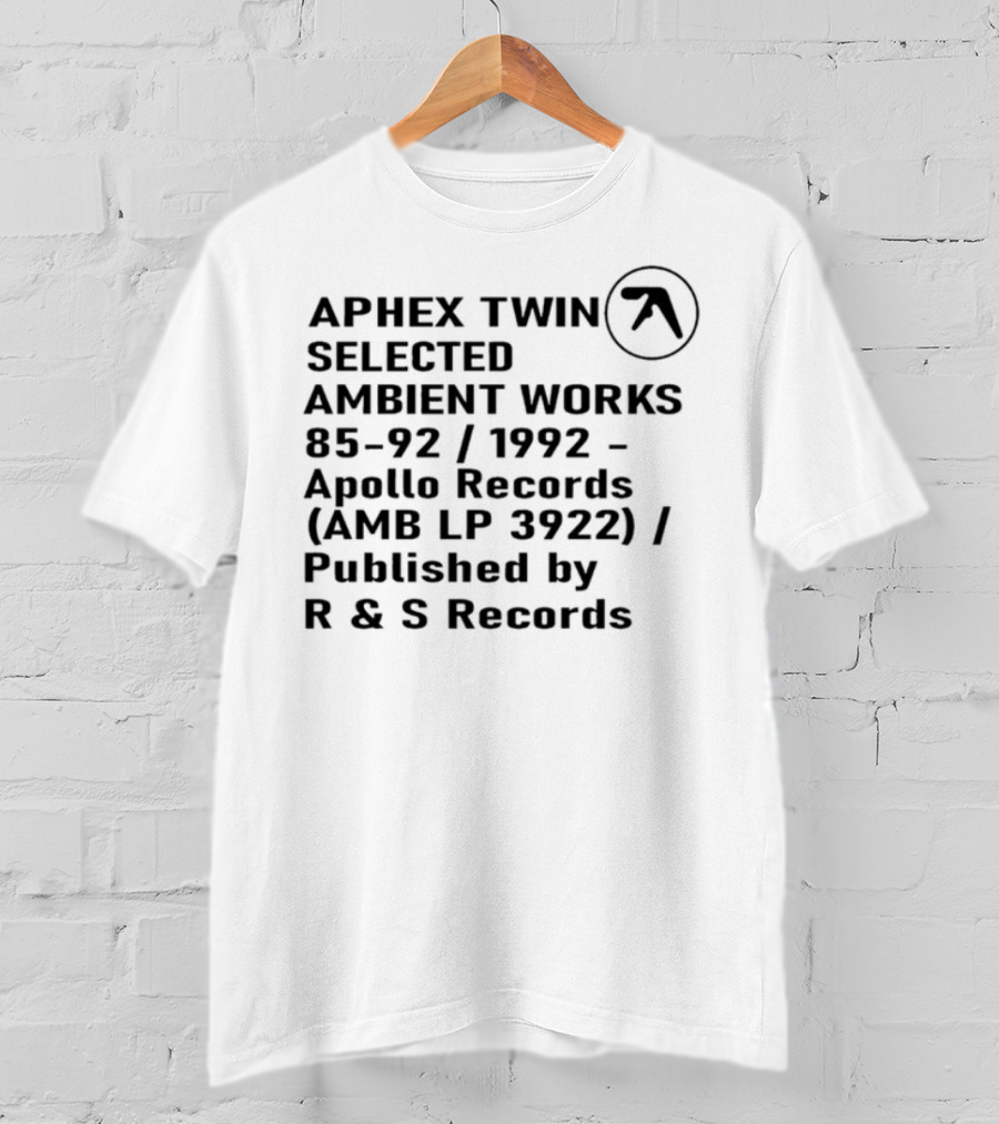 Aphex Twin Selected Ambient Works 85-92 Avalon R&S Records T-Shirt