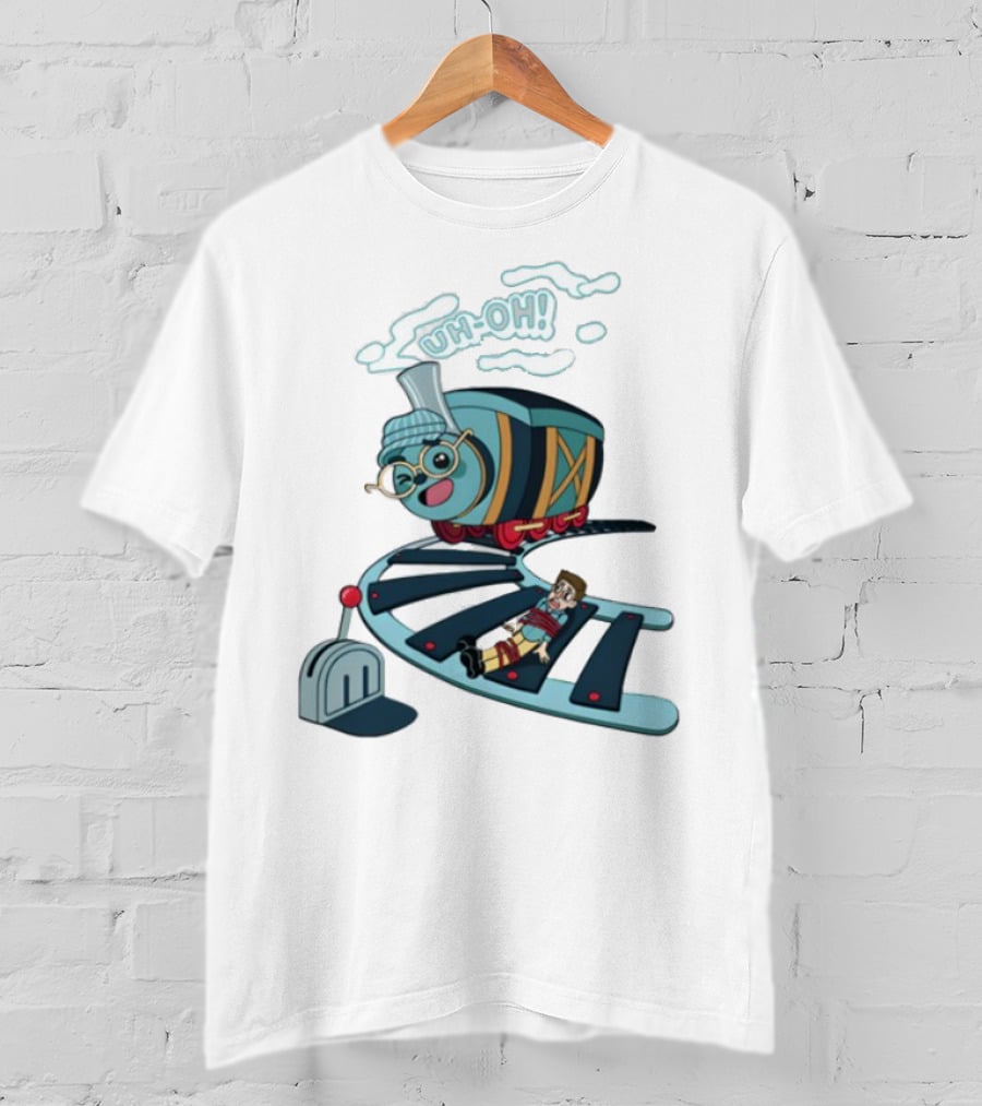 Tryguys Limited Edition Uh-Oh Trolley Problems T-Shirt