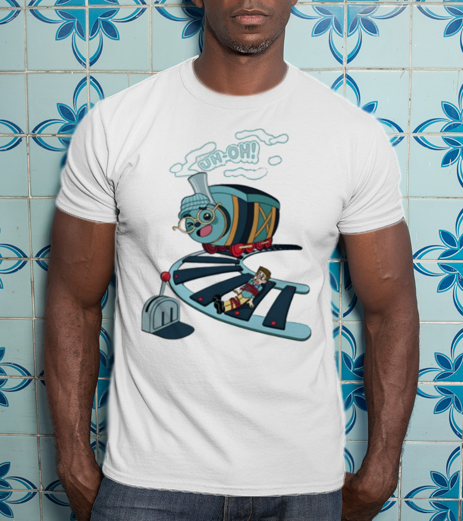 Tryguys Limited Edition Uh-Oh Trolley Problems T-Shirt