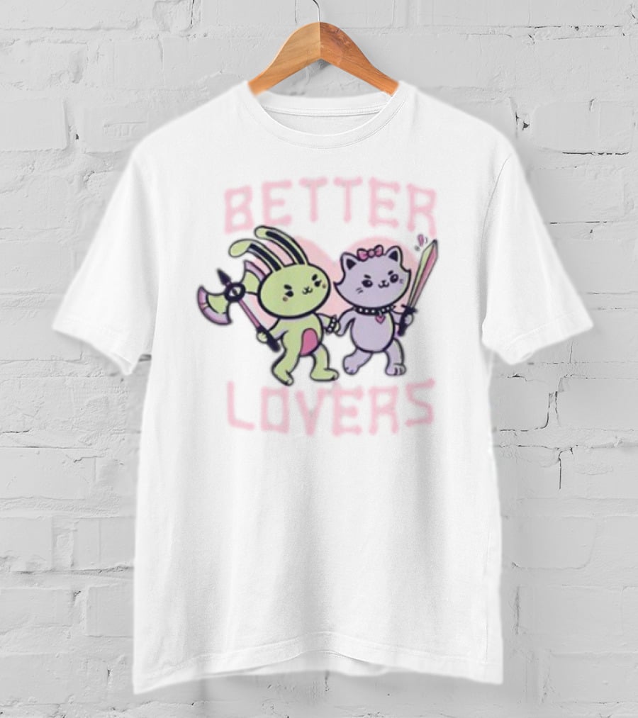 BETTER LOVERS Bunny And Cat With Weapons T-Shirt