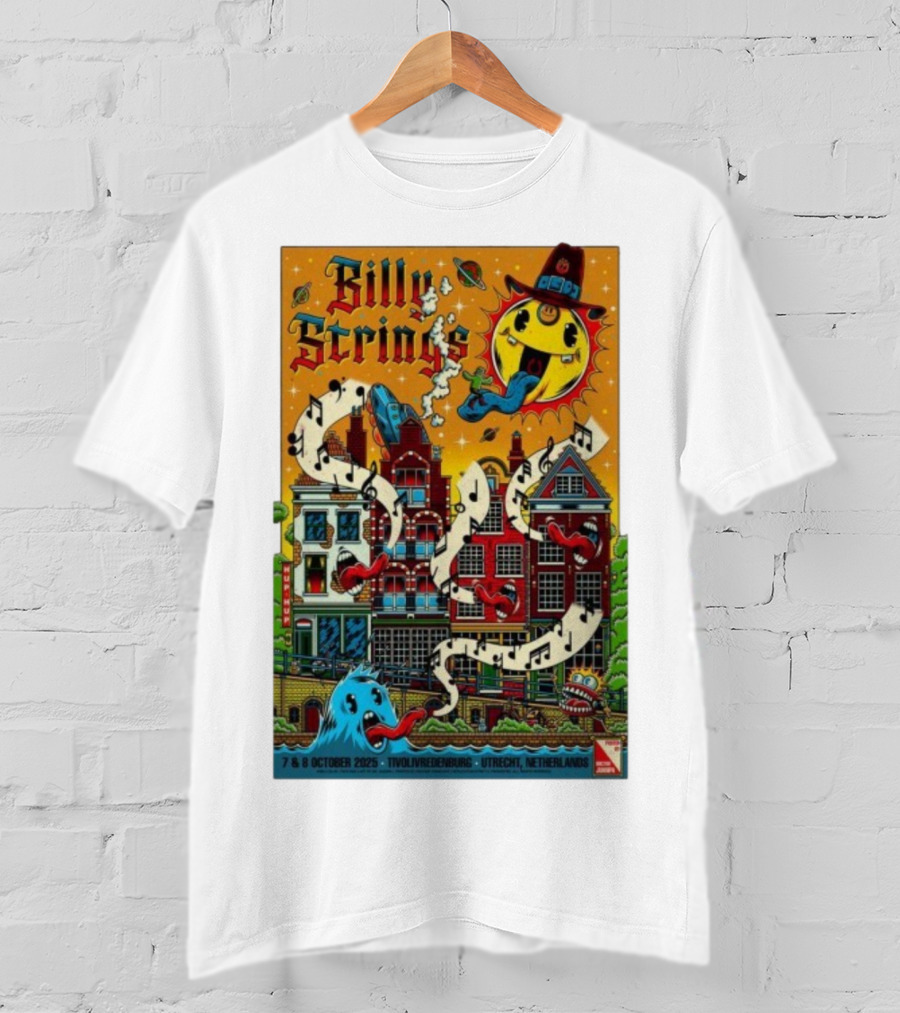 Billy Strings TivoliVredenburg Utrecht Netherlands October 7-8 2025 Music Festival Psychedelic Cityscape Design T-Shirt