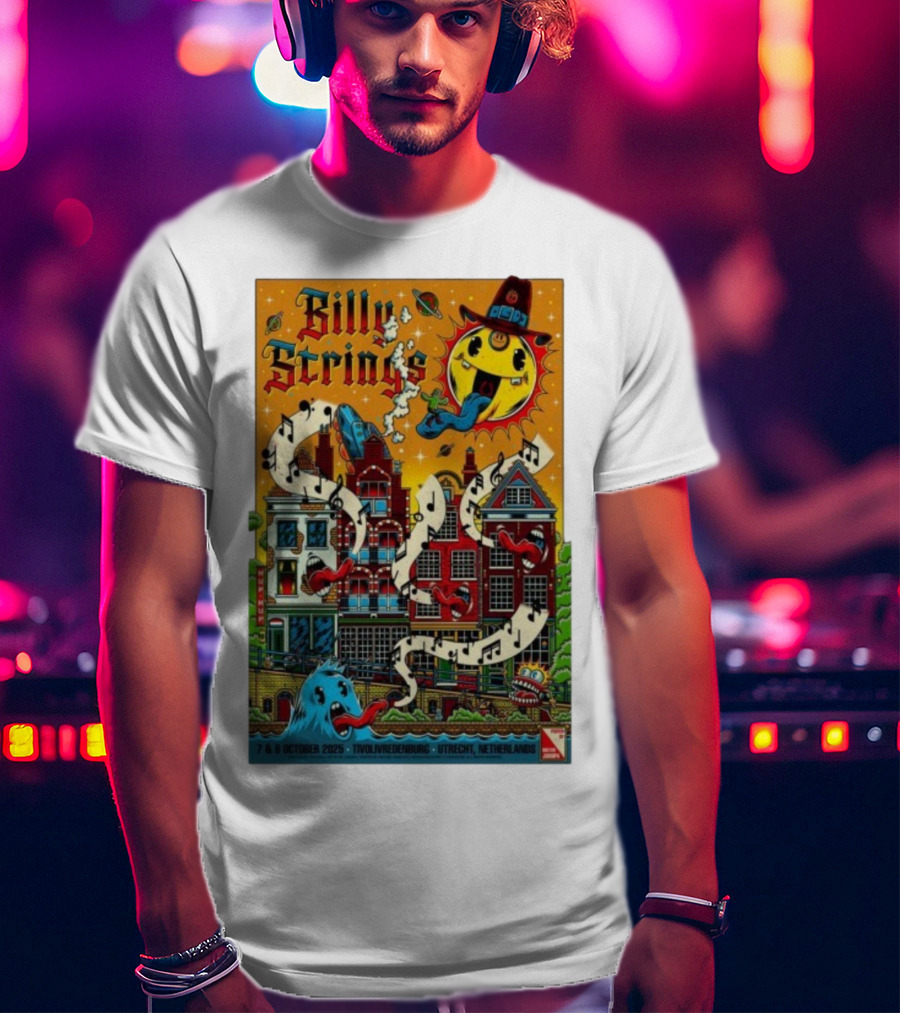 Billy Strings TivoliVredenburg Utrecht Netherlands October 7-8 2025 Music Festival Psychedelic Cityscape Design T-Shirt