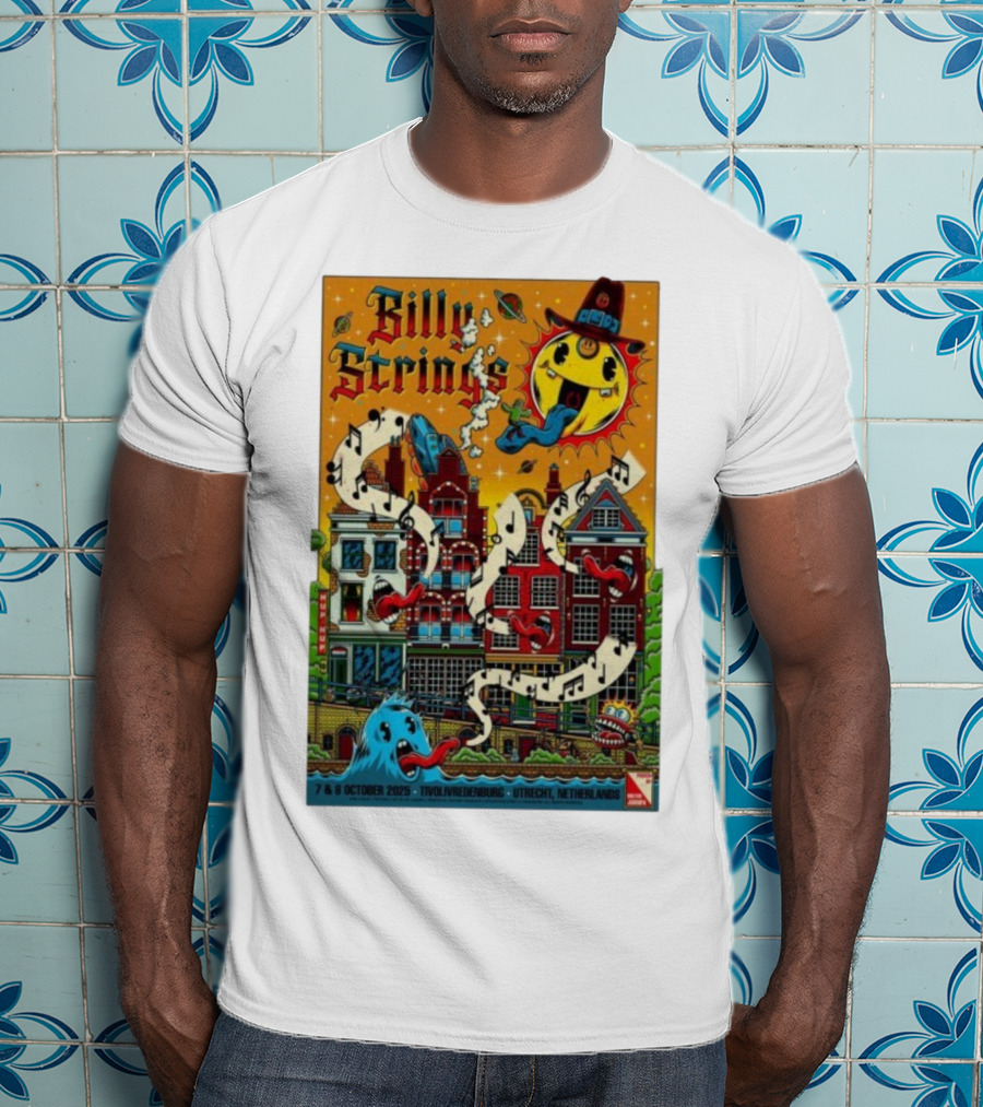 Billy Strings TivoliVredenburg Utrecht Netherlands October 7-8 2025 Music Festival Psychedelic Cityscape Design T-Shirt