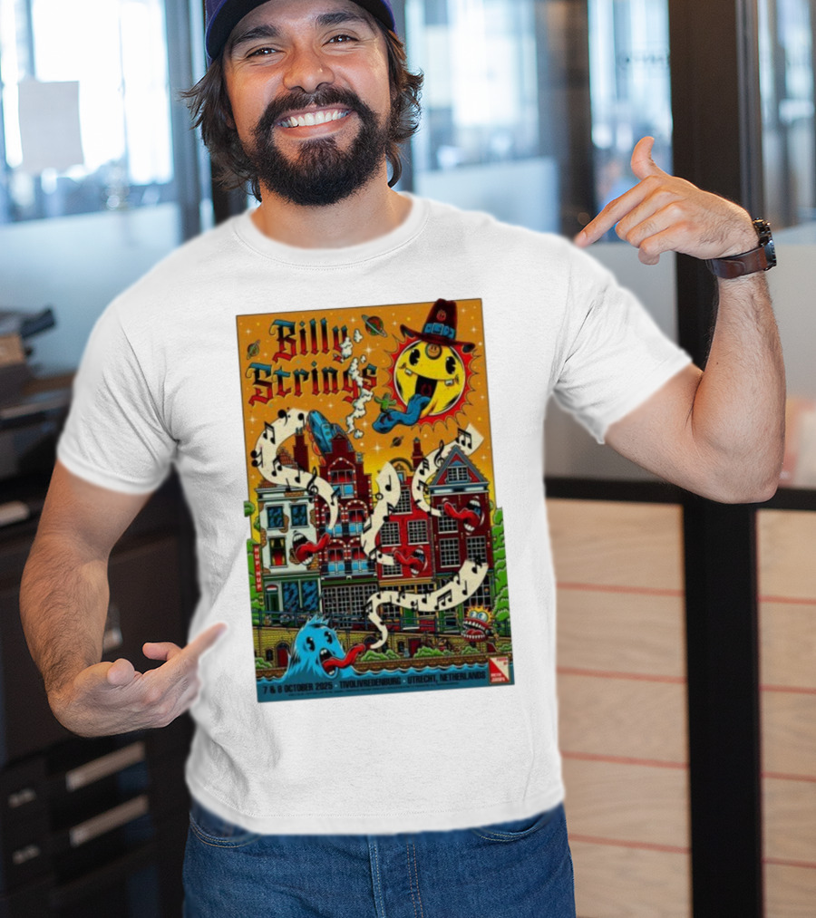 Billy Strings TivoliVredenburg Utrecht Netherlands October 7-8 2025 Music Festival Psychedelic Cityscape Design T-Shirt