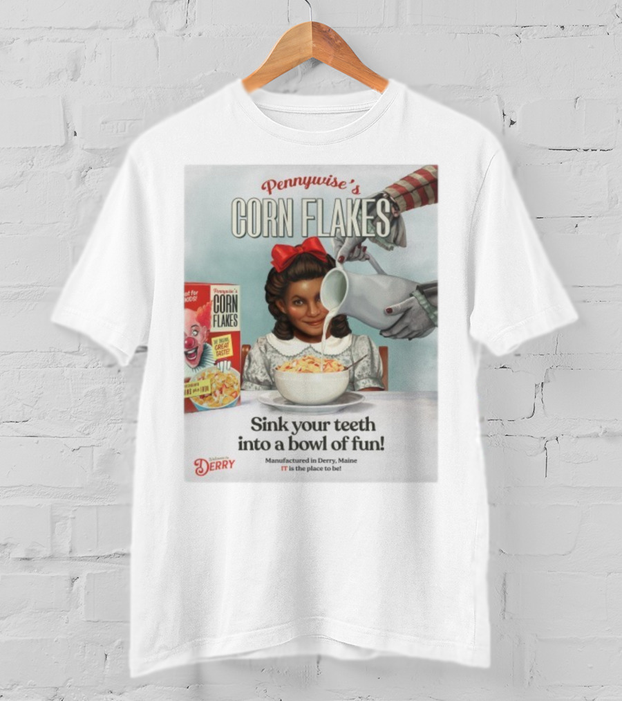 Pennywise’s Corn Flakes Sink Your Teeth Into A Bowl Of Fun IT Welcome To Derry October 26 2025 T-Shirt