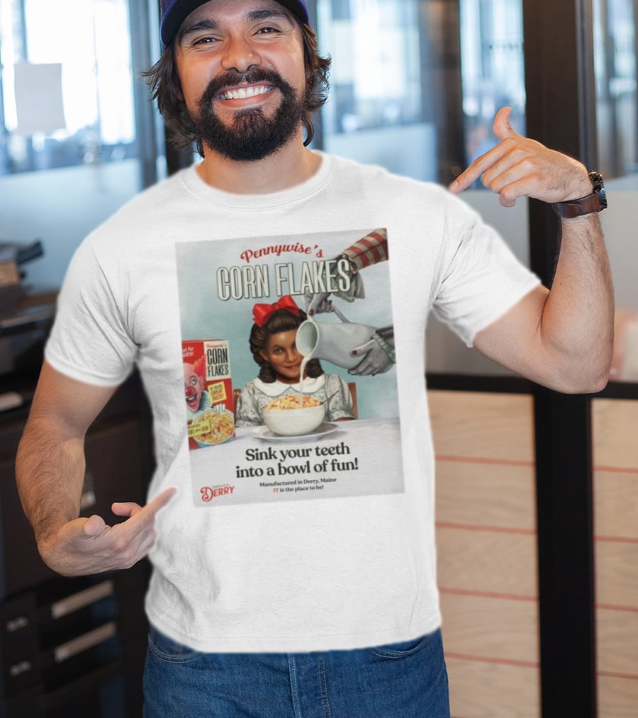 Pennywise’s Corn Flakes Sink Your Teeth Into A Bowl Of Fun IT Welcome To Derry October 26 2025 T-Shirt