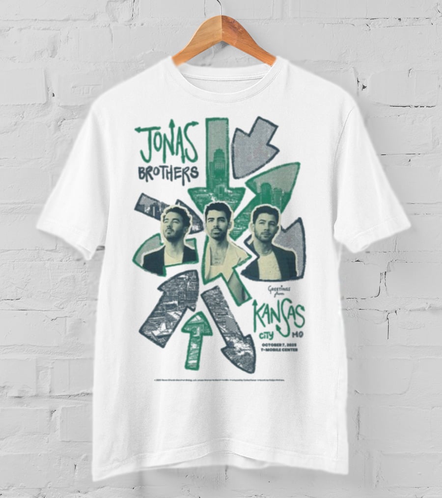 Jonas Brothers Kansas City 2025 Greetings From Kansas City MO Mobile Center October 7 T-Shirt