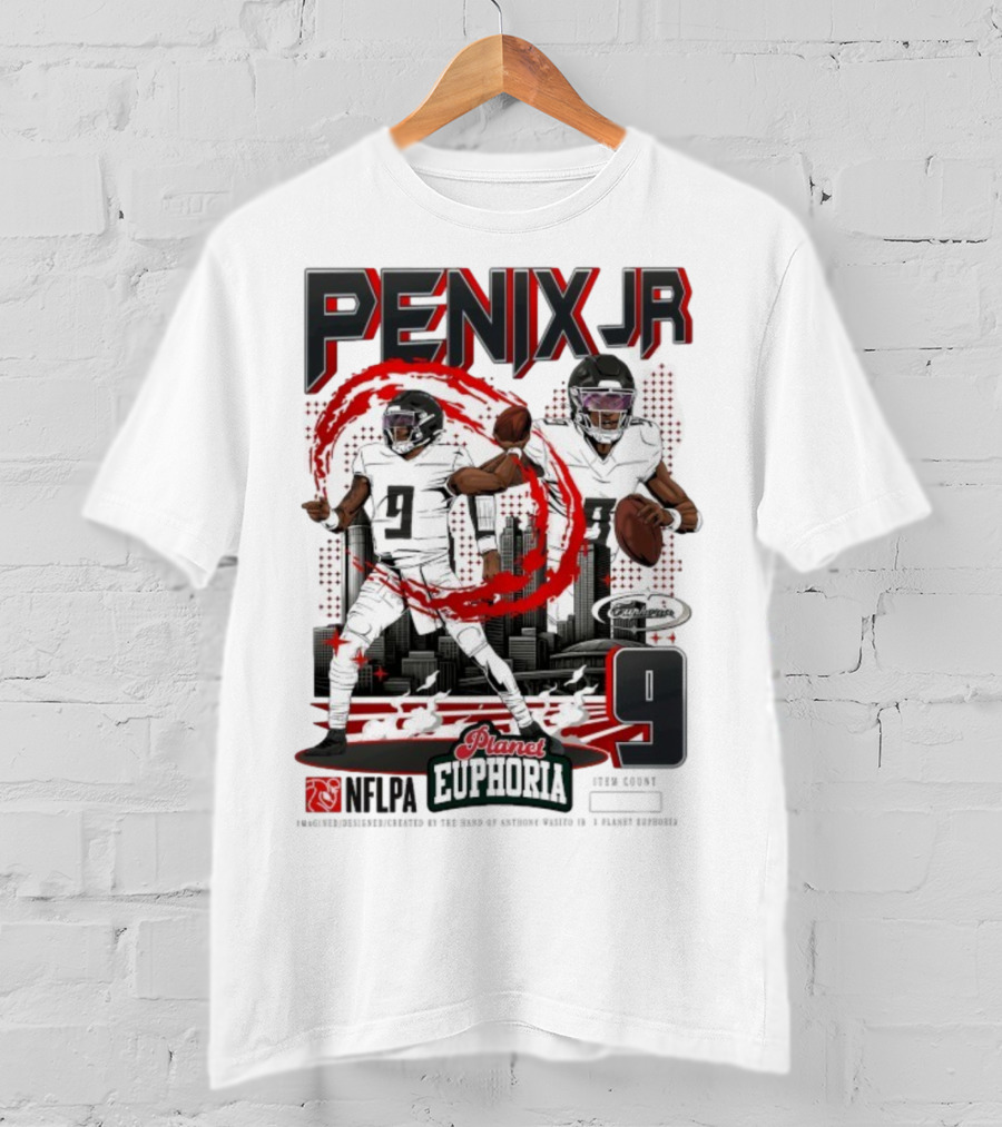 Penix Jr. NFLPA Planet Euphoria Number 9 Football Theme T-Shirt
