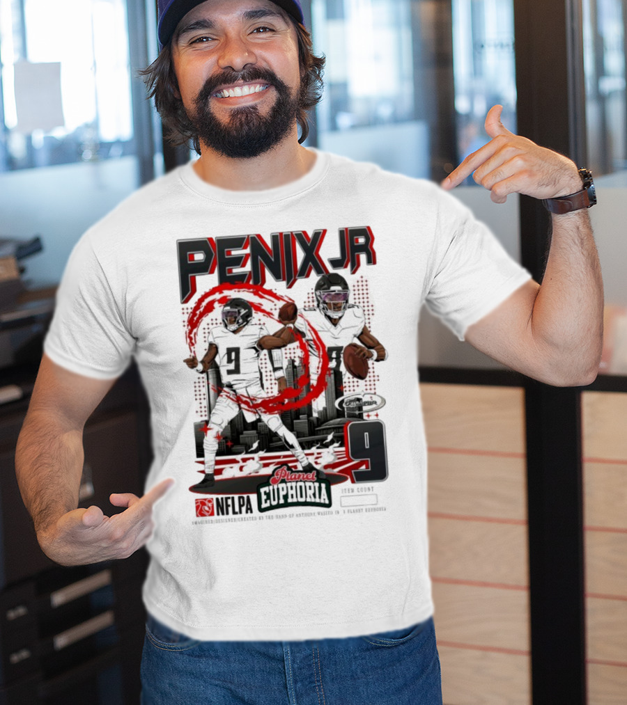 Penix Jr. NFLPA Planet Euphoria Number 9 Football Theme T-Shirt