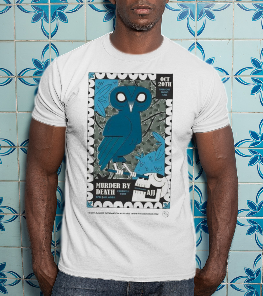 Murder By Death Farewell Tour Treefort Music Hall Boise October 20th AJJ Special Guest Owl Art T-Shirt