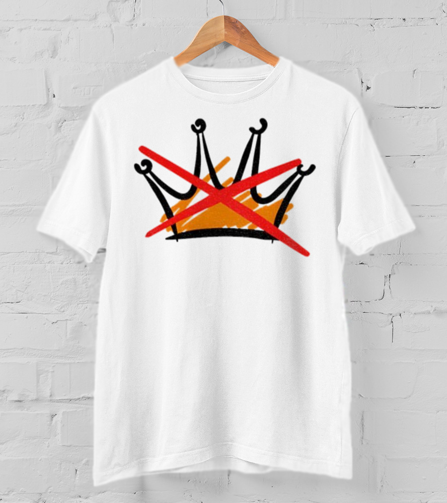 No Kings Symbol Strike Through Monarchy Protest T-Shirt