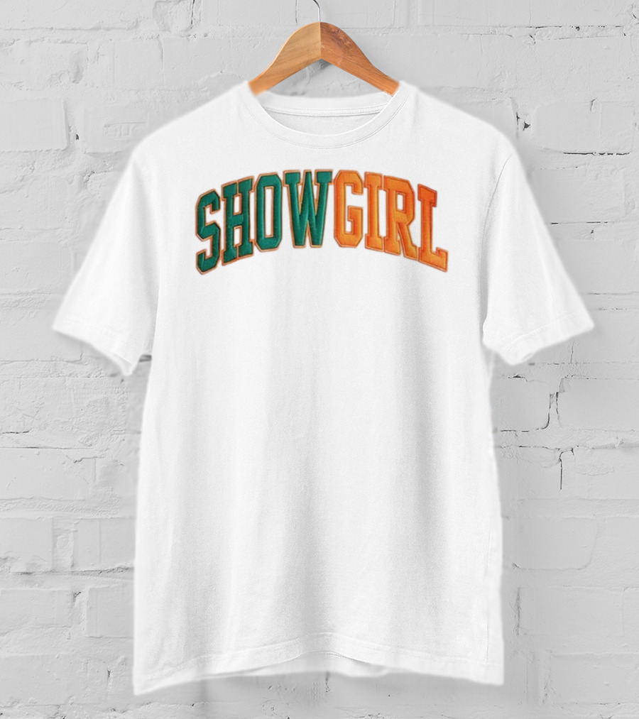 Orange Gradient Show Girl Retro Bold Text T-Shirt