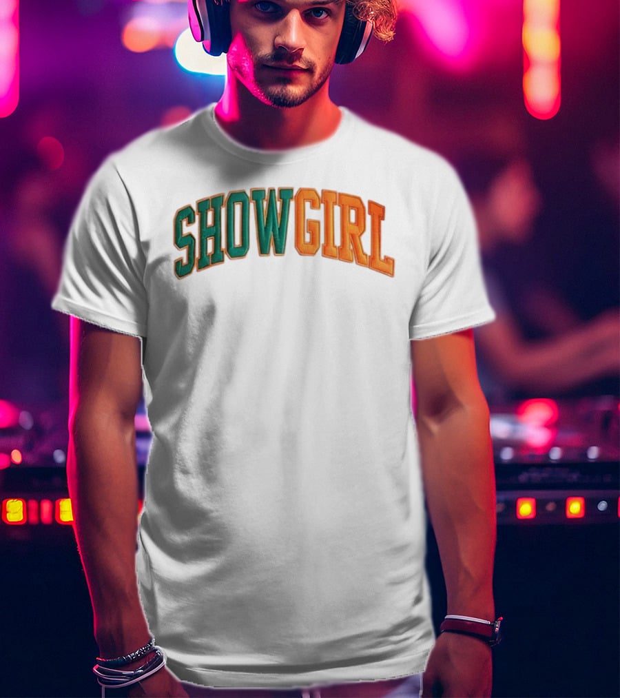 Orange Gradient Show Girl Retro Bold Text T-Shirt